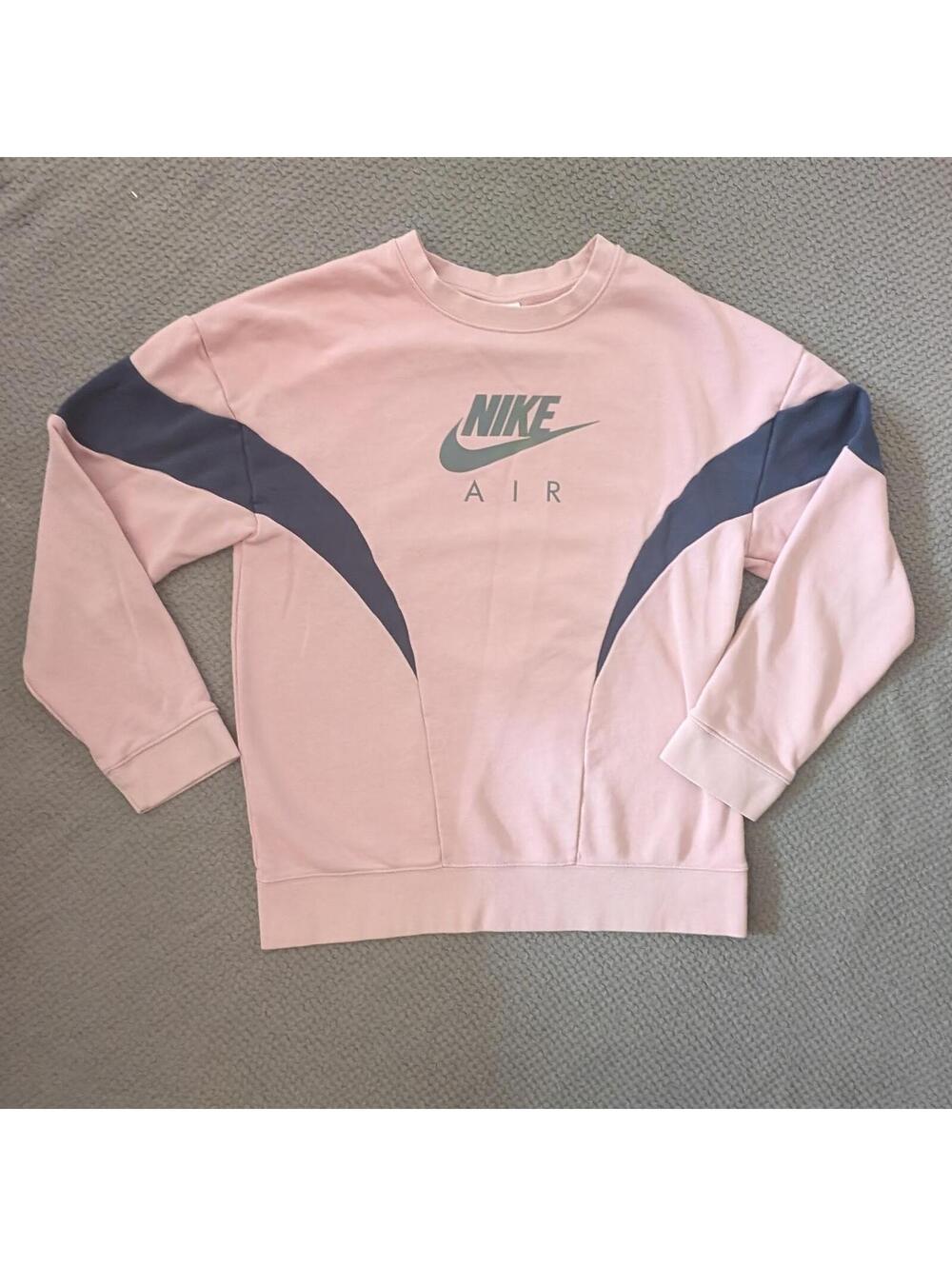 Nike Air Crewneck Sweatshirt Women's Large Pink Black Colorblock Pullover
